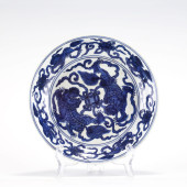 MING WANLI BLUE & WHITE PLATE<