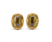 MING''S 18K GOLD AND SMOKY QUA