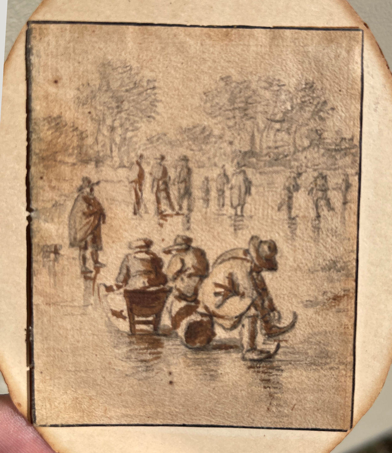 MINIATURE 19TH CENTURY DRAWING WITH