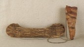 Miniature bark canoe together