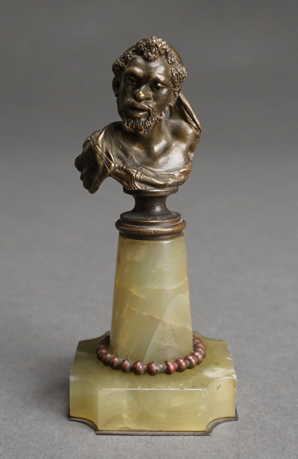 MINIATURE BLACKAMOOR BRONZE BUST ON