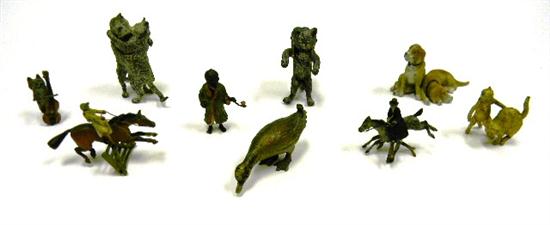 Miniature bronze figurines  nine