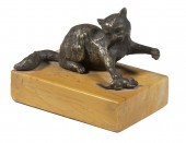 MINIATURE BRONZE OF CAT & MOUS
