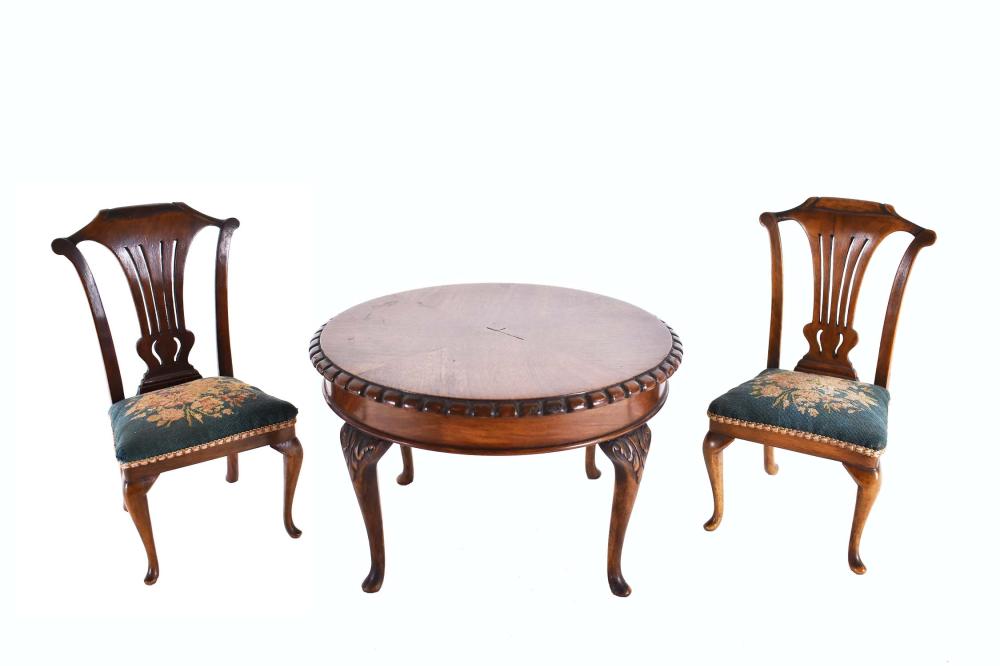MINIATURE CARVED MAHOGANY TABLE &