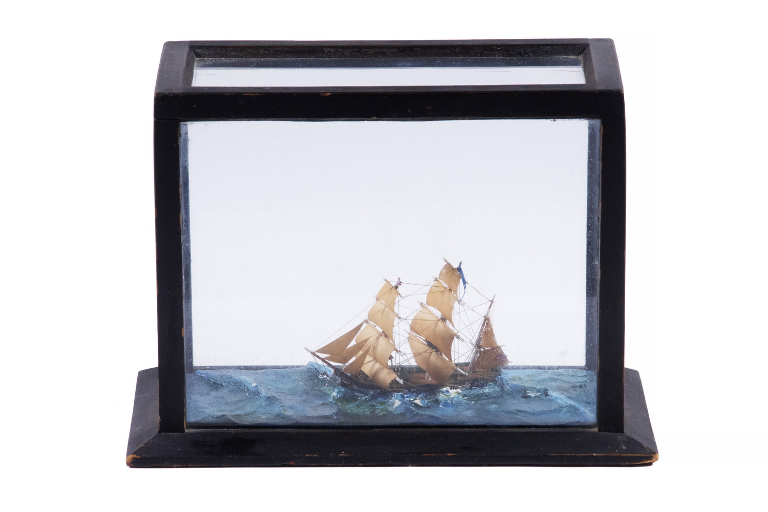 MINIATURE CASED SHIP MODEL Barque