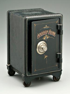 Miniature cast iron safe, front
