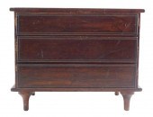 MINIATURE CHEST, C. 1860, WALN