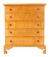 MINIATURE CHEST, FIGURED MAPLE