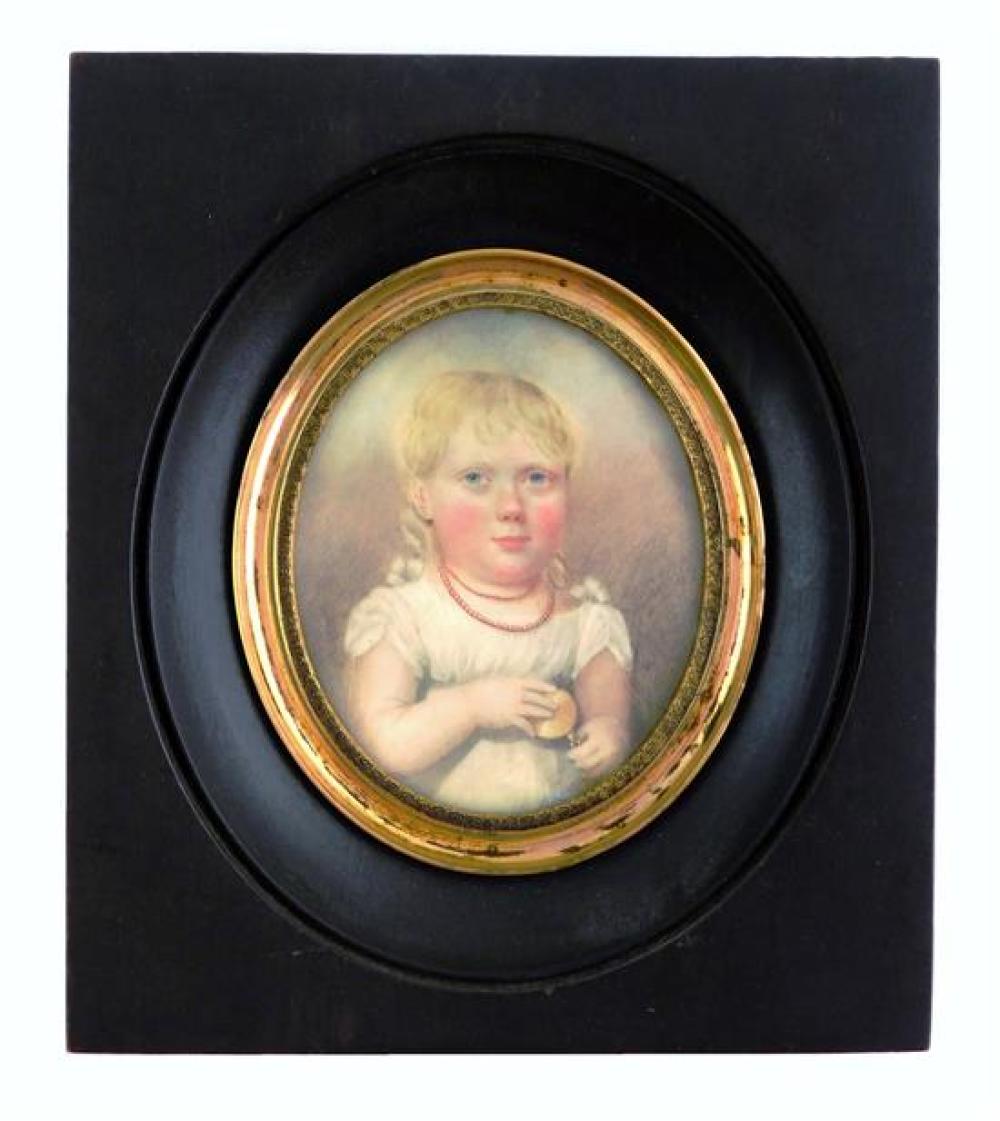 MINIATURE: CHILD ON OVAL SUPPORT,