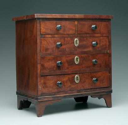 Miniature English Georgian chest,