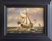 MINIATURE ENGLISH OIL ON BOARD