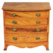 MINIATURE FOUR DRAWER BOWFRONT