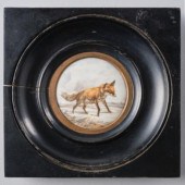 MINIATURE FOX PAINTINGA miniat