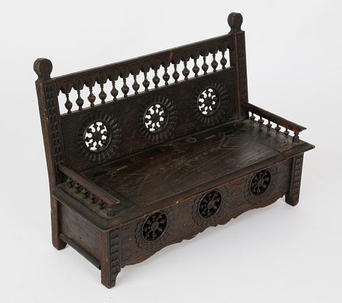 MINIATURE FRENCH CARVED WALNUT LIFT