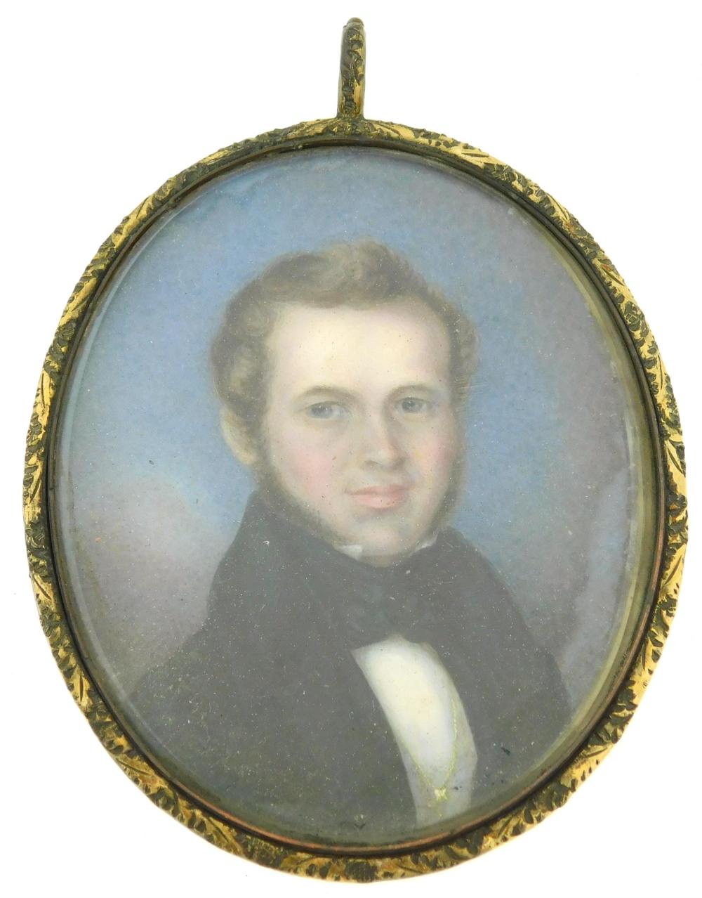 MINIATURE: GENTLEMAN, OVAL SUPPORT,