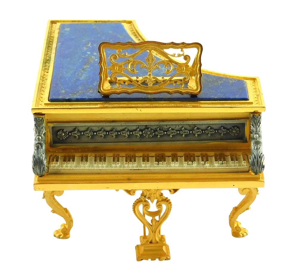 MINIATURE GILDED SILVER PIANO