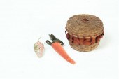 MINIATURE INDIAN BASKET AND TW