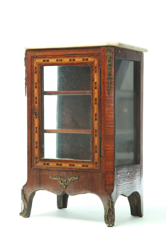 MINIATURE INLAID CURIO CABINET. 