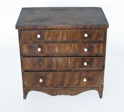 Miniature inlaid mahogany chest