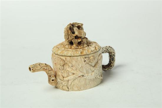 MINIATURE IVORY TEAPOT.  Asian 