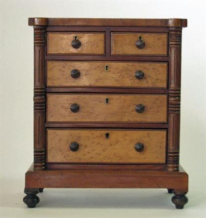 Miniature mahogany and bird's eye