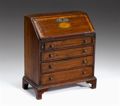 Miniature mahogany inlaid bureau
