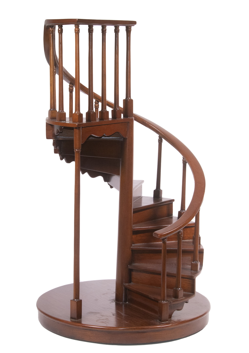 MINIATURE MAHOGANY SPIRAL STAIRCASE