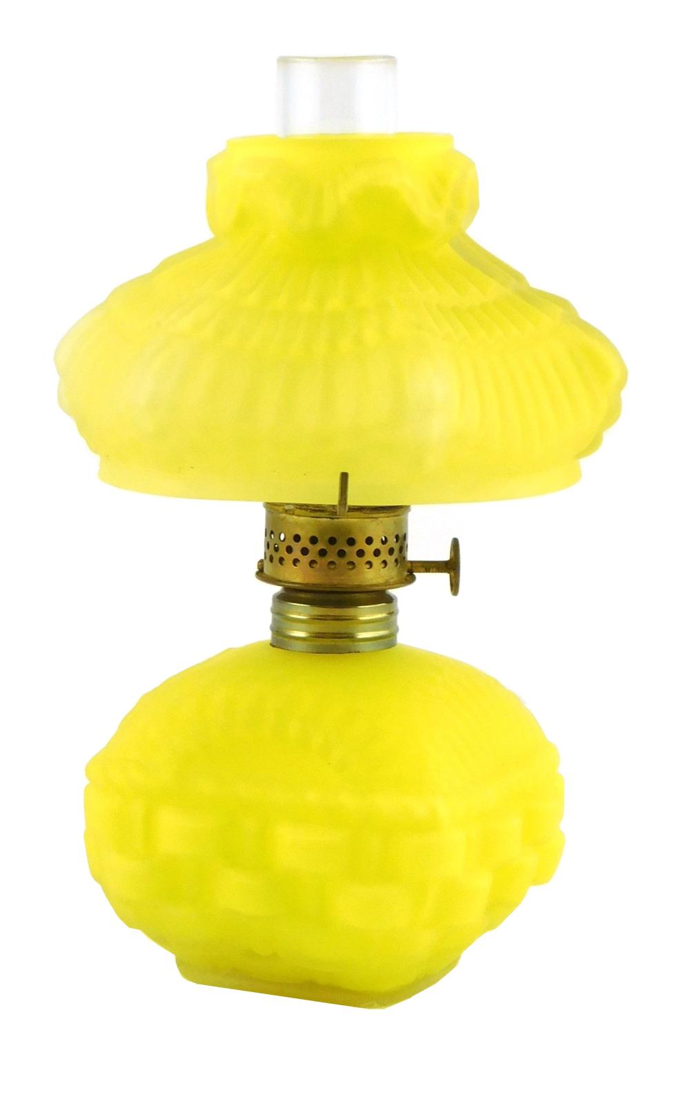 MINIATURE OIL LAMP, "BASKET