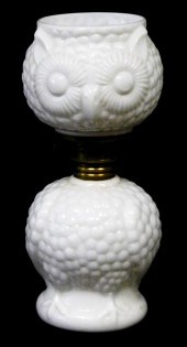 MINIATURE OIL LAMP, OWL THEMED