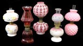MINIATURE OIL LAMPS, ALL WITH
