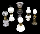 MINIATURE OIL LAMPS, ALL WITH