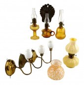 MINIATURE OIL LAMPS, ALL WITH