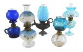 MINIATURE OIL LAMPS, ALL WITH