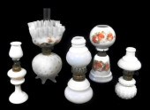 MINIATURE OIL LAMPS, ALL WITH