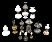 MINIATURE OIL LAMPS, ALL WITH