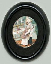 Miniature on ivory, church int