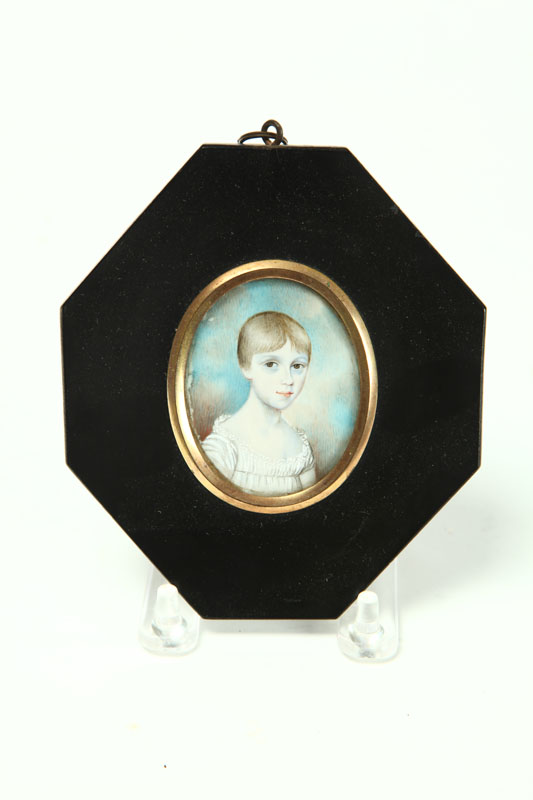 MINIATURE ON IVORY OF CHILD. 