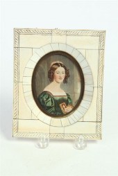 MINIATURE ON IVORY SIGNED ''ST