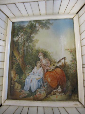 Miniature on Ivory two woman in the