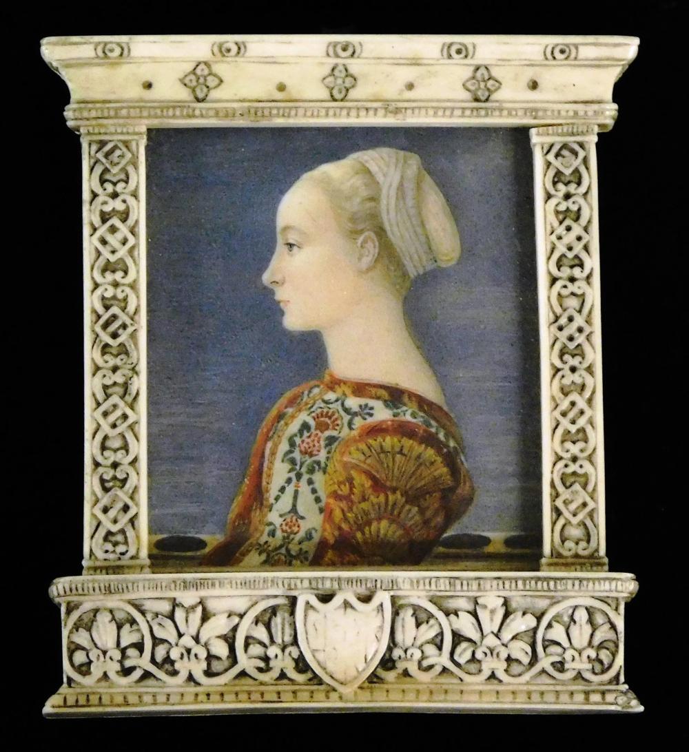 MINIATURE ON IVORY "YOUNG WOMAN",