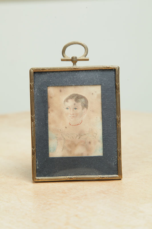 MINIATURE ON PAPER OF A GIRL. 
