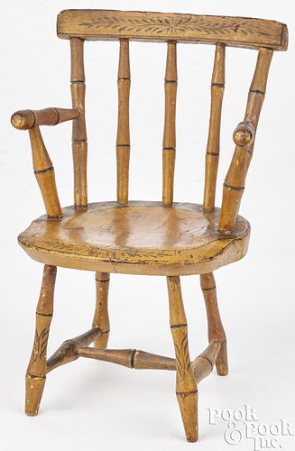 MINIATURE PAINTED BAMBOO WINDSOR