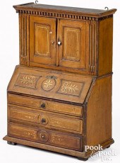 MINIATURE PAINTED OAK SECRETAR