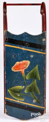MINIATURE PAINTED SLED, 19TH C
