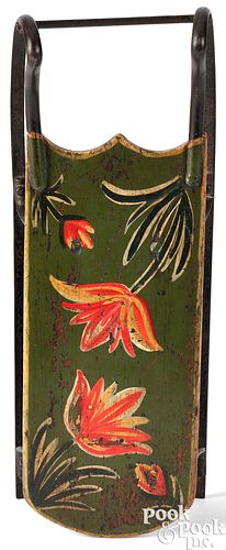 MINIATURE PAINTED SLED, 19TH