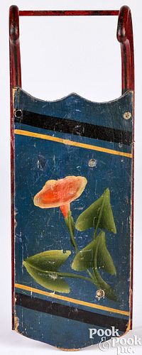 MINIATURE PAINTED SLED, 19TH