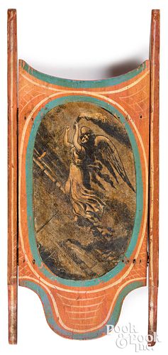 MINIATURE PAINTED SLED, FLYING