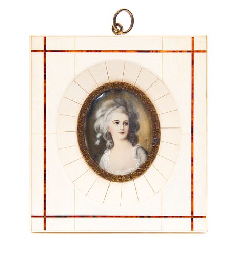 MINIATURE PAINTING ON IVORY IN