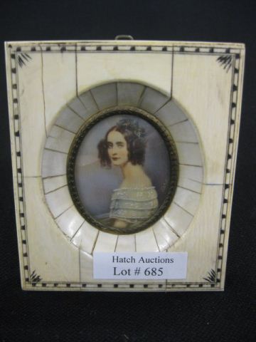 Miniature Painting on Ivory of a