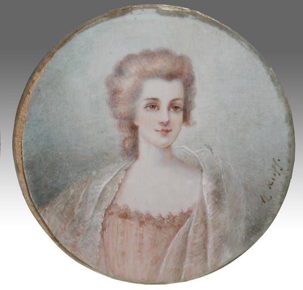MINIATURE PAINTING ON IVORY OF